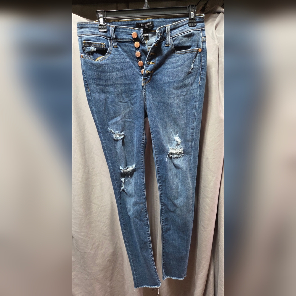 Judy Blue Women's Skinny Jeans - Distressed Blue